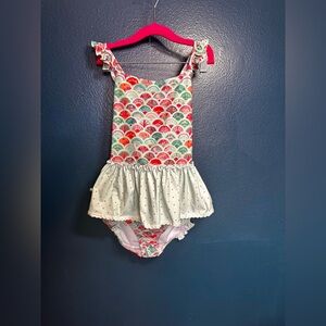 Colorful Kids Swimwear with Ruffle Skirt